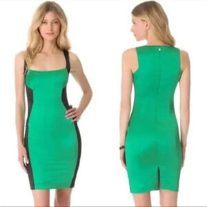 Just Cavalli Roberto Cavalli green satin mini dress